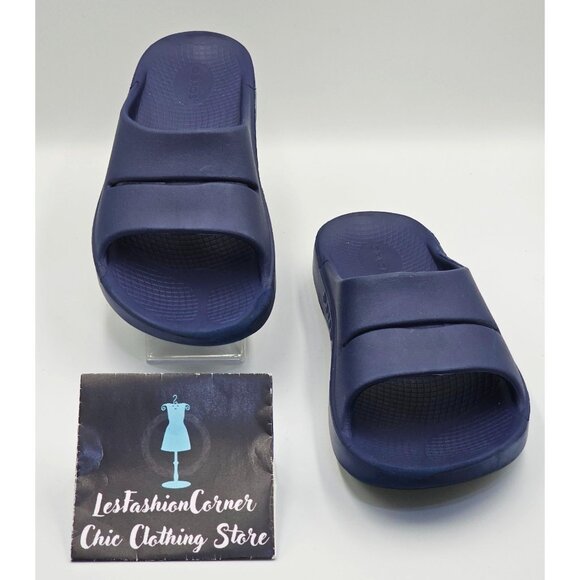 OOfos OOriginal Men's Navy Blue Ooahh Sport Slide Sandals Size M9/Wo's 11 2636 - Picture 3 of 16